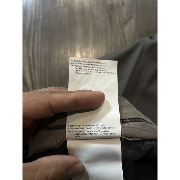 Hugo Boss Pants Mens 36R Gray Flat Front Polyester Suit Dress‎ Trousers - Picture 7 of 9